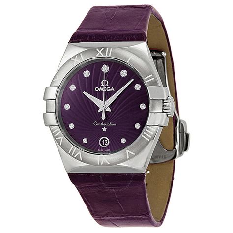 purple omega watch|omega constellation price list.